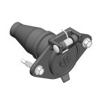 Blue OX BX88413 6 Pin Round Connector, Black Plastic, Single Replacement Baseplate Socket