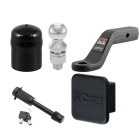 Curt Ball Mount 4" Inch Drop, 2" Inch Rise, 15,000lbs, 2-5/16" Ball, w/ Black Lock Pin, w/ Hitch Cover, w/Ball Cover, 2" Inch Hitch, MH45341-BLCK