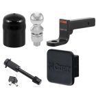 Curt Ball Mount 4" Inch Drop, 2" Inch Rise, 10,000lbs, 2" Ball, w/ Black Lock Pin, w/ Hitch Cover, w/Ball Cover, 2" Inch Hitch, MH45311-BLCK
