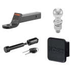 Curt Ball Mount 2" Inch Drop, 3/4" Inch Rise, 7,500lbs, 2" Ball, w/ Black Lock Pin, w/ Hitch Cover, 2" Inch Hitch, MH45840-BLCK
