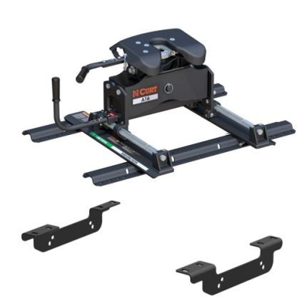 2011-2019 Chevy/GMC Silverado Sierra 2500HD 3500HD 5th Wheel Hitch 16K W/ R16 Slider Trailer Hitch for Standard Short Bed, Curt, A16, 16520-560-204-211