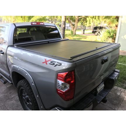 2022 Toyota Tundra 6'7" Bed Electric Retractable Aluminum Truck Bed Cover w/ T-Slot Rails, Roll and Lock, E-Series XT , 576E-XT