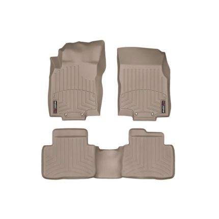 2014-2019 Nissan Rogue WeatherTech Auto Floor Liner, 1st and 2nd Row, Tan, 45630-1-2