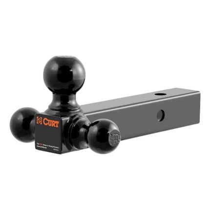 Curt 45652 Tri-Ball Mount w/ Black Balls, Hollow Shank, Fits 2" Inch Hitch Receiver