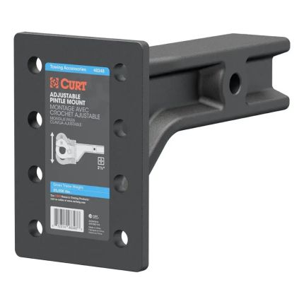 Curt 48348 Adjustable Pintle Mount, 2-1/2" Hitch, 20,000lbs, 4" Drop Only