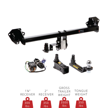 2017 - 2024 Mini Cooper Countryman Trailer Hitch Receiver Stealth Hitches SHR36003/SHT25006 2" Hitch , Rack + Tow Combo