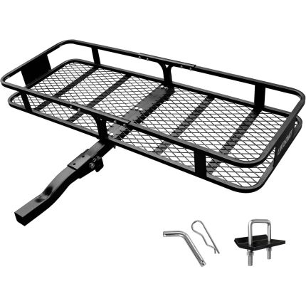 Miami Hitches Steel Cargo Rack, 60"x24"x6" inch, Folding, 500 Lbs, 2" inch Hitch, MHCargoRCK
