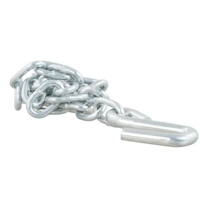 Curt 80020, 27" Safety Chain with 1 S-Hook (2,000 lbs, Clear Zinc)