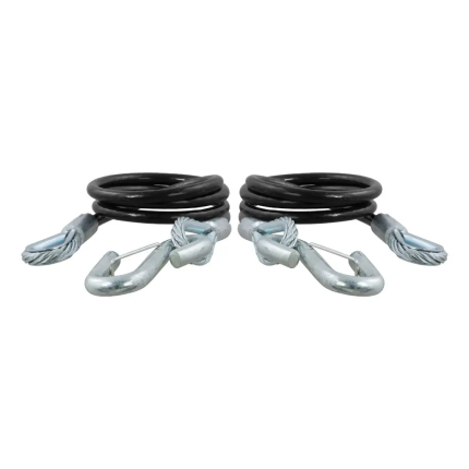 Curt 80151, 44-1/2" Safety Cables with 2 Snap Hooks (5,000 lbs, Vinyl-Coated, 2-Pack)