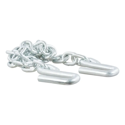 Curt 80301, 48" Safety Chain with 2 S-Hooks (7,000 lbs, Clear Zinc)