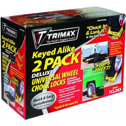 Trimax TCL275 Small Deluxe Keyed Alike Wheel Chock Lock, 7" - 11-1/4" Wide Tires (Pack of 2)