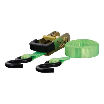 Curt 83027, 16' Lime Green Cargo Strap with S-Hooks (1,100 lbs.)