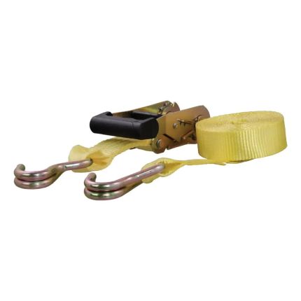 Curt 83036, 14' Yellow Cargo Strap with J-Hooks (1,667 lbs.)