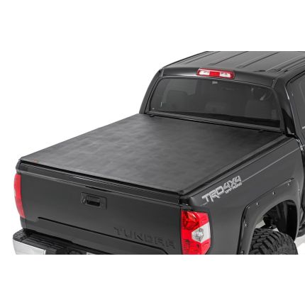 2021 Toyota Tundra 6'7" Bed Soft Folding Truck Bed Tonneau Cover, Rough Country, 41419550