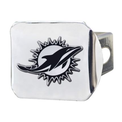Fanmats Miami Dolphin Chrome Emblem, Chrome Metal Hitch Cover, 2" Hitch Receiver 15602