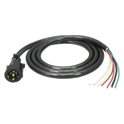 Bargman 50-67-001, 7-Way Molded RV Trailer End Wiring Replacement Harness, 6' Ft Long,