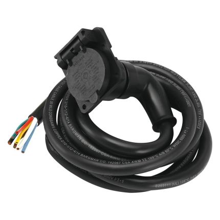 Bargman 51-97-407, 5th Wheel/Gooseneck 90 Degree 7-Way Rv Molded Extension,7 Ft