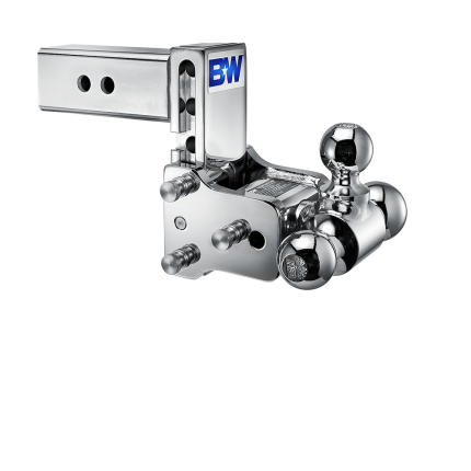 B&W TS20048C Tow & Stow, Chrome 3-Ball Mount, 5" Drop, 5" Rise, 18K, 2-1/2" Inch Hitch