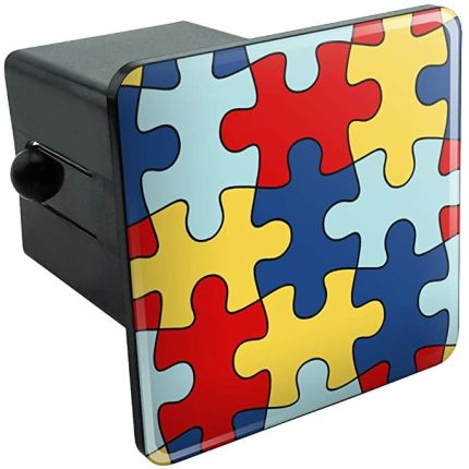 Graphics & More Autism Awareness Puzzle Pieces Plastic Hitch Cover 2" inch Hitch GMAAPP-HC