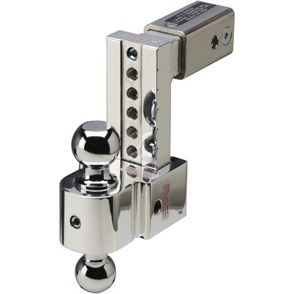 Fastway 47-00-3606 Flash Silent Tow 2-Chrome Ball Mount, 6" Drop, 7" Rise, 10K Lbs, 2-1/2" Hitch