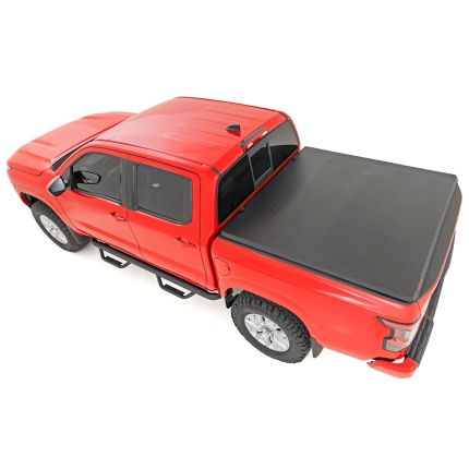 2000-2006 Chevrolet GMC Silverado Sierra 1500 6'6" Bed Soft Folding Truck Bed Tonneau Cover, Rough Country, 41288650