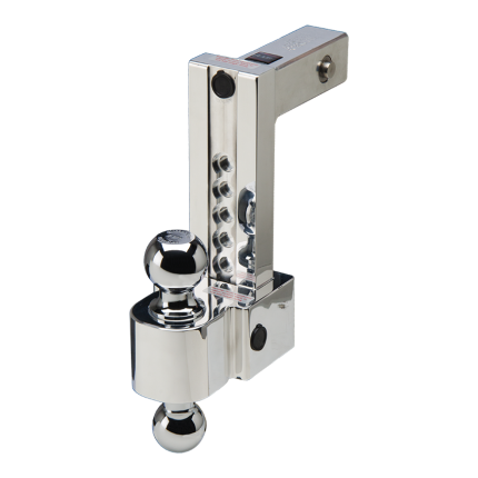 Fastway 44-00-4800-2S Adjustable Self-Locking Hitch, 2-Ball Mount w/Stainless Balls - 2" Hitch - 8" Drop/9" Rise