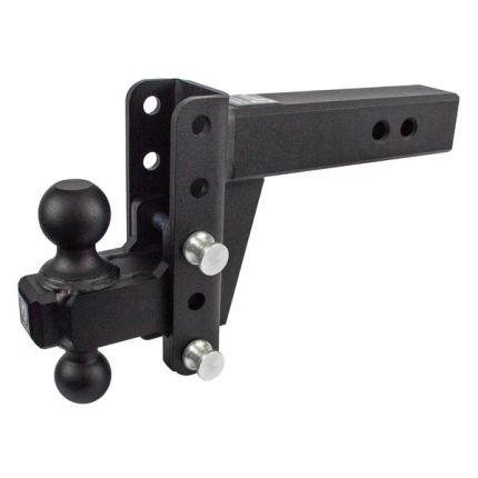 BulletProof HD254 Hitches Adjustable 2-Ball Mount, 2-1/2" inch Hitch, 4" Drop/Rise, 22K lbs w/Pintle