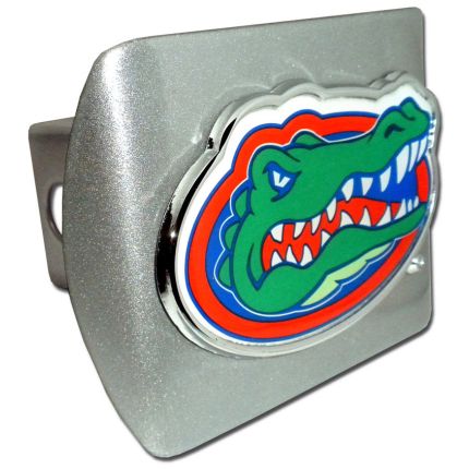 Elektroplate University of Florida Color Emblem on Brushed Metal Hitch Cover, 2" Hitch Receiver UFL-GH-CLR-HRC
