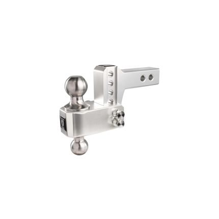 BulletProof AL202S Hitches Adjustable Aluminum Ball Mount, 2" & 2-5/16" inch Stainless Steel Ball, 2" Drop/Rise, 14,000 Lbs, 2" inch Hitch