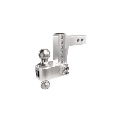 BulletProof AL204S Hitches Adjustable Aluminum Ball Mount, 2" & 2-5/16" inch Stainless Steel Ball, 4" Drop/Rise, 14,000 Lbs, 2" inch Hitch