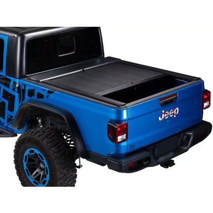 2020 Jeep Gladiator 5' Bed w/o Trail rail System Retractable Vinyl Covered Aluminum Truck Bed Cover w/ T-Slot Rails, Roll and Lock, M-Series XT , 496M-XT