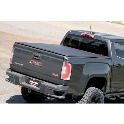 2015 Chevrolet GMC Silverado Sierra 1500 6'6" Bed Soft Folding Truck Bed Tonneau Cover, Rough Country, 41308650