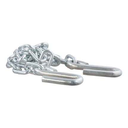 Curt 80030, 48" Safety Chain with 2 S-Hooks (5,000 lbs, Clear Zinc)