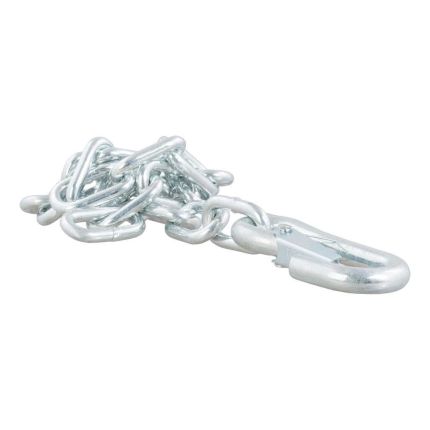 Curt 80312, 27" Safety Chain with 1 Snap Hook (2,000 lbs, Clear Zinc)
