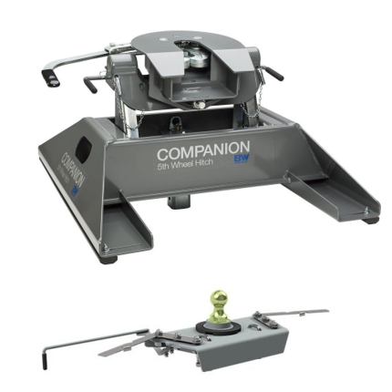 B&W GNRVK3500-1314 K 5Th wheel Companion Slider With Turnoverball Underbed Gooseneck Trailer Hitch for Ram