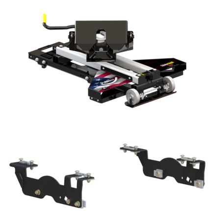 2011-2025 Ford F-150 SuperGlide 5th Wheel Trailer Hitch w/Base Rails and Brackets for Short Bed Rails System, 14,000lbs,Pullrite, 3200