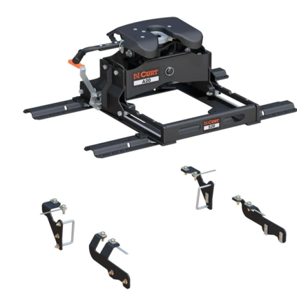 2020-2026 RAM 1500 5th Wheel Hitch 20K w/ S20 Slider for Standard Short Bed, New Body, Curt, A20, 16540-564-204-307