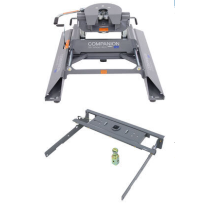 B&W GNRVK3405-1100K 5Th wheel Companion W/ Slider Turnoverball Underbed Gooseneck Trailer Hitch, 20K 5th, 30K GN for Ford