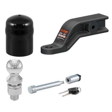 Curt Ball Mount 4" Inch Drop, 2" Inch Rise, 20,000lbs, 2-5/16" Ball, w/ Hitch Lock, w/ Ball Cover, 3" Inch Hitch, MH45430-LCK