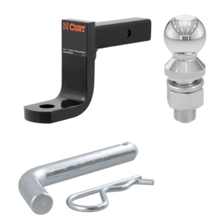 Curt Ball Mount 6" Inch Drop, 4" Inch Rise, 10,000lbs, 2" Ball, w/pin, 2" Inch Hitch, 45336-21500-40090