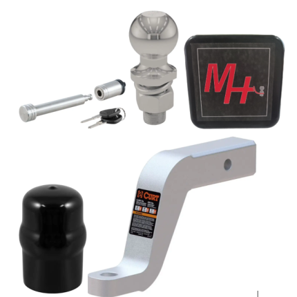 Curt Ball Mount  6" Inch Drop, 8,000lbs, 2" Ball, w/ Stainless Lock Pin, w/ Hitch Cover, w/Ball Cover, 2" Inch Hitch