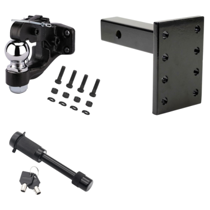 MH Pintle Hook Mount w/ Pintle Hook 2-5/16" Ball Combo and Hitch Lock for 2" Hitch, 8 Hole, 16K