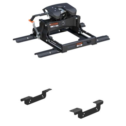 2011-2019 Chevy/GMC Silverado Sierra 2500HD 3500HD 5th Wheel Hitch 25K w/ S25 Slider Trailer Hitch for Standard Short Bed, Curt, A25, 16580-574-204-411