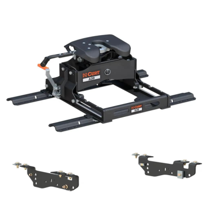 2005-2010 Ford F-250 F-350 F-450 Super Duty  5th Wheel 20K w/ S20 Slider Trailer Hitch for Standard  Short Bed, Curt, A20, 16540-564-204-448