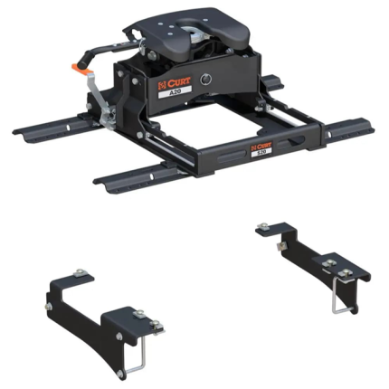 2020-2026 Chevy/GMC Silverado Sierra 2500HD 3500HD 5th Wheel Hitch 20K w/ S20 Slider Trailer Hitch for Standard Short Bed, Curt, A20, 16540-564-204-429