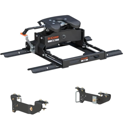 2007-2019 Chevy/GMC Silverado Sierra 1500 5th Wheel Hitch 16K w/ S20 Slider Trailer Hitch for Standard Short Bed, Curt, A16, 16052-400-204
