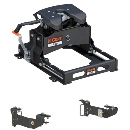 2007-2019 Chevy/GMC Silverado Sierra 1500 5th Wheel Hitch 20K w/ S20 Slider Trailer Hitch for Standard Short Bed, Curt, A20, 16531-400-204