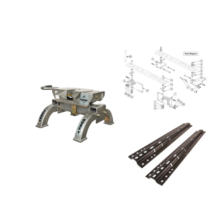 2014-2026 RAM 3500 5th Wheel Hitch 26K for Standard Long Bed Kit, W/Base Rails and Brackets, Husky, MH31668-30686-33073
