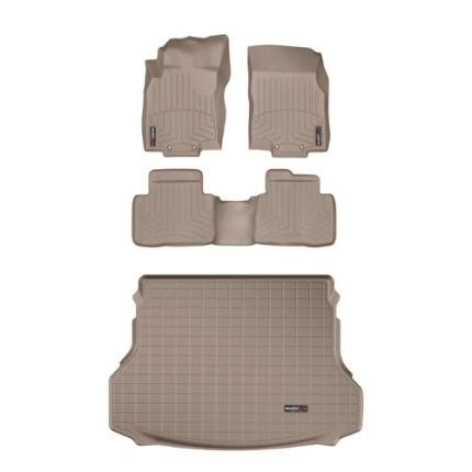 2014-2019 Nissan Rogue WeatherTech Auto Floor Liner, 1st Row, 2nd Row and Cargo Liner, Tan, 45630-1-2-41691